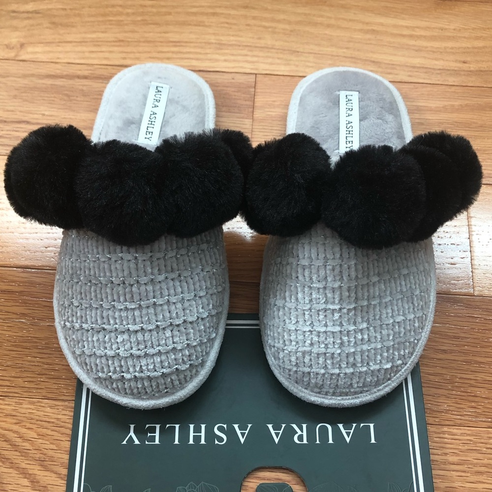 Women’s Laura Ashley chenille Pom Pom Slipper